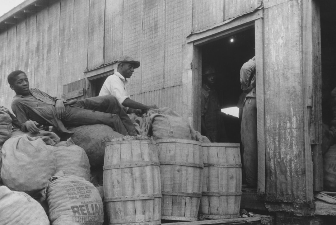 Trabalhadores movimentando sacarias em armazém agrícola com pallets